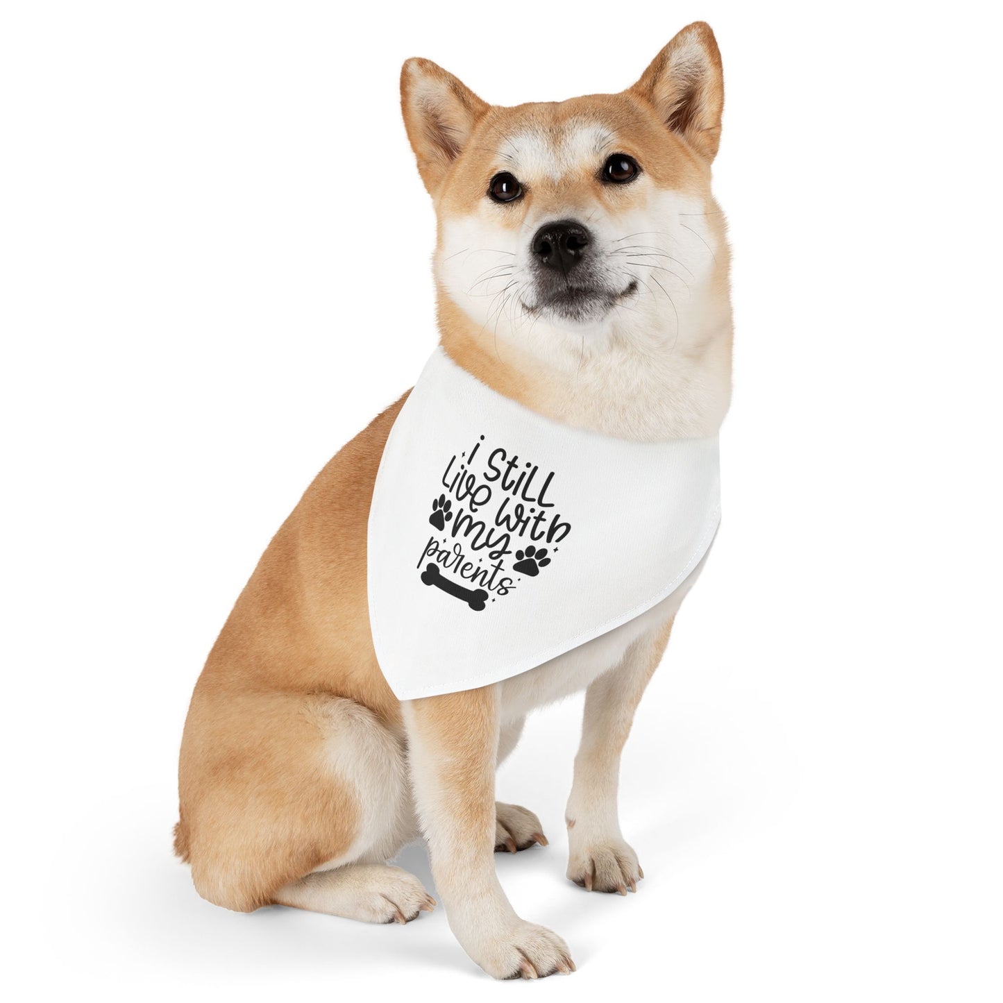 Cute Pet Bandana Collar – "I Still Live With My Patients" – Perfect for Dog Lovers