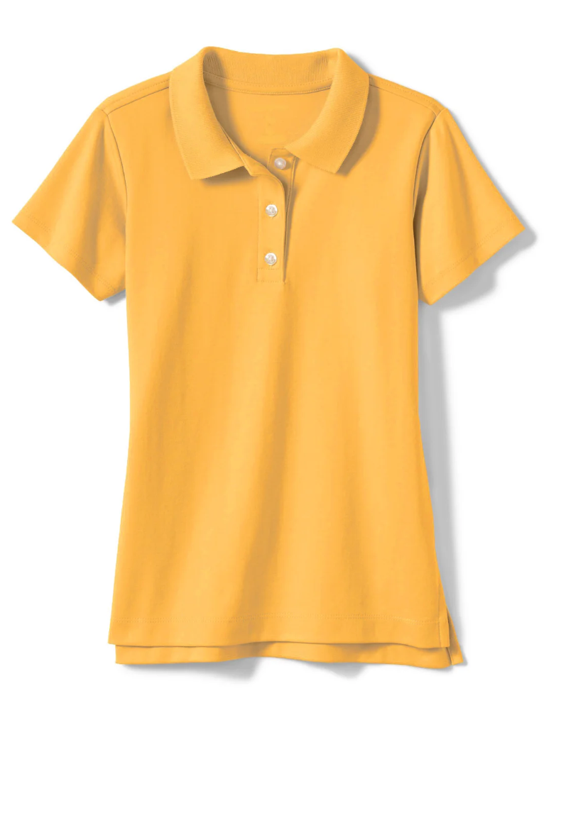 Short Sleeve Jersey Knit Polo Shirt - Girls