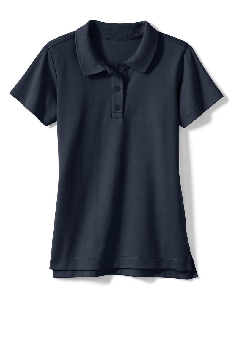 Short Sleeve Jersey Knit Polo Shirt - Girls