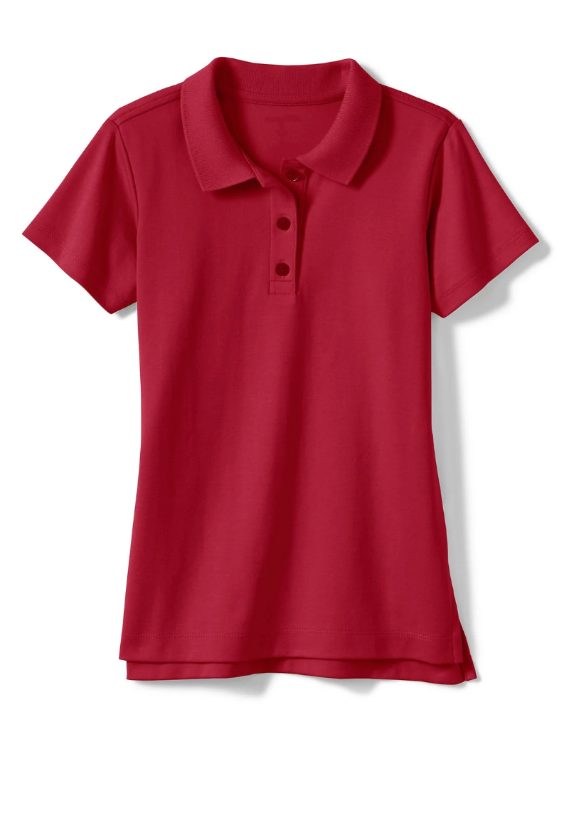 Short Sleeve Jersey Knit Polo Shirt - Girls