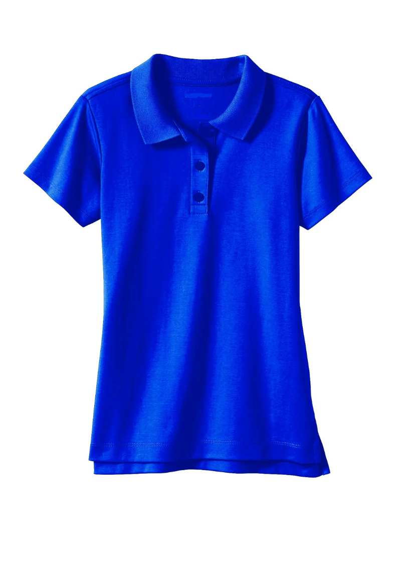 Short Sleeve Jersey Knit Polo Shirt - Girls