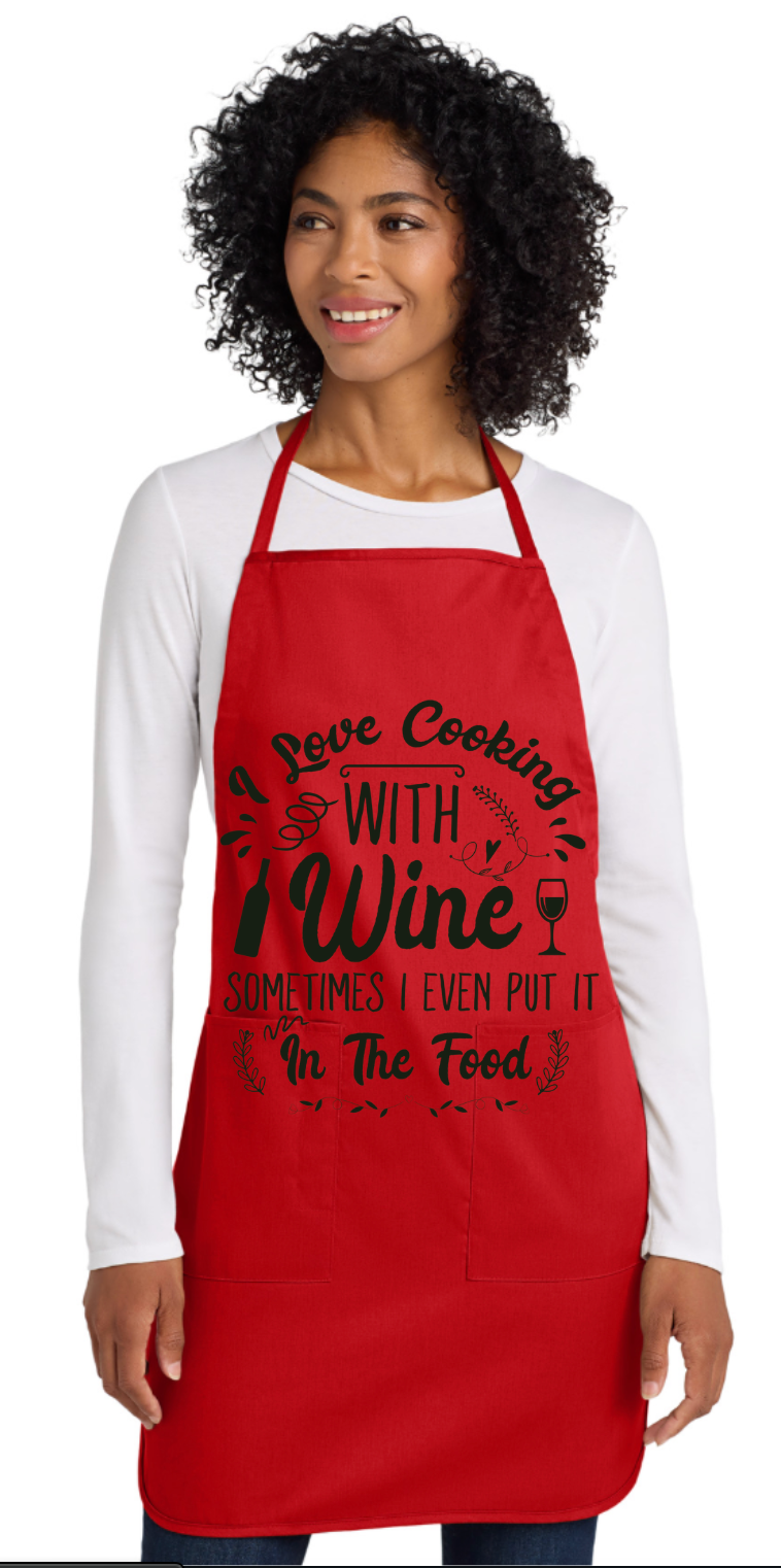Aprons - I Love Cooking With Wine