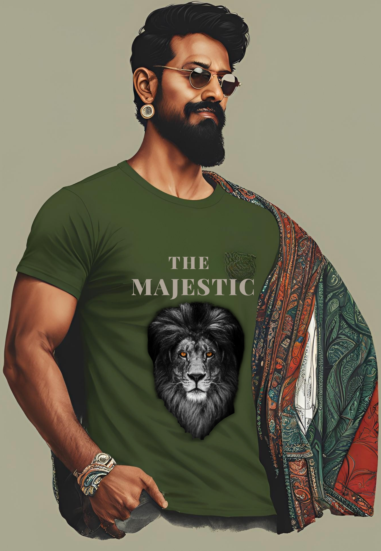 The Majestic Lion Unisex Cotton Crew Tee - Bold, Unique Shirt for Animal Lovers