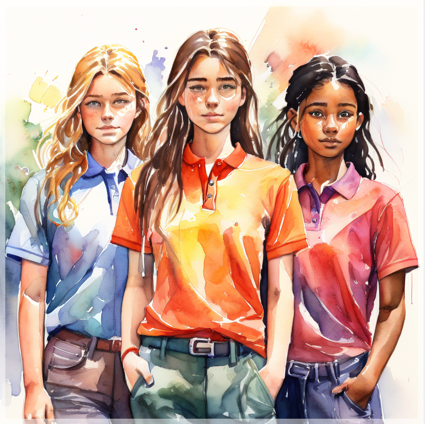 Short Sleeve Jersey Knit Polo Shirt - Girls
