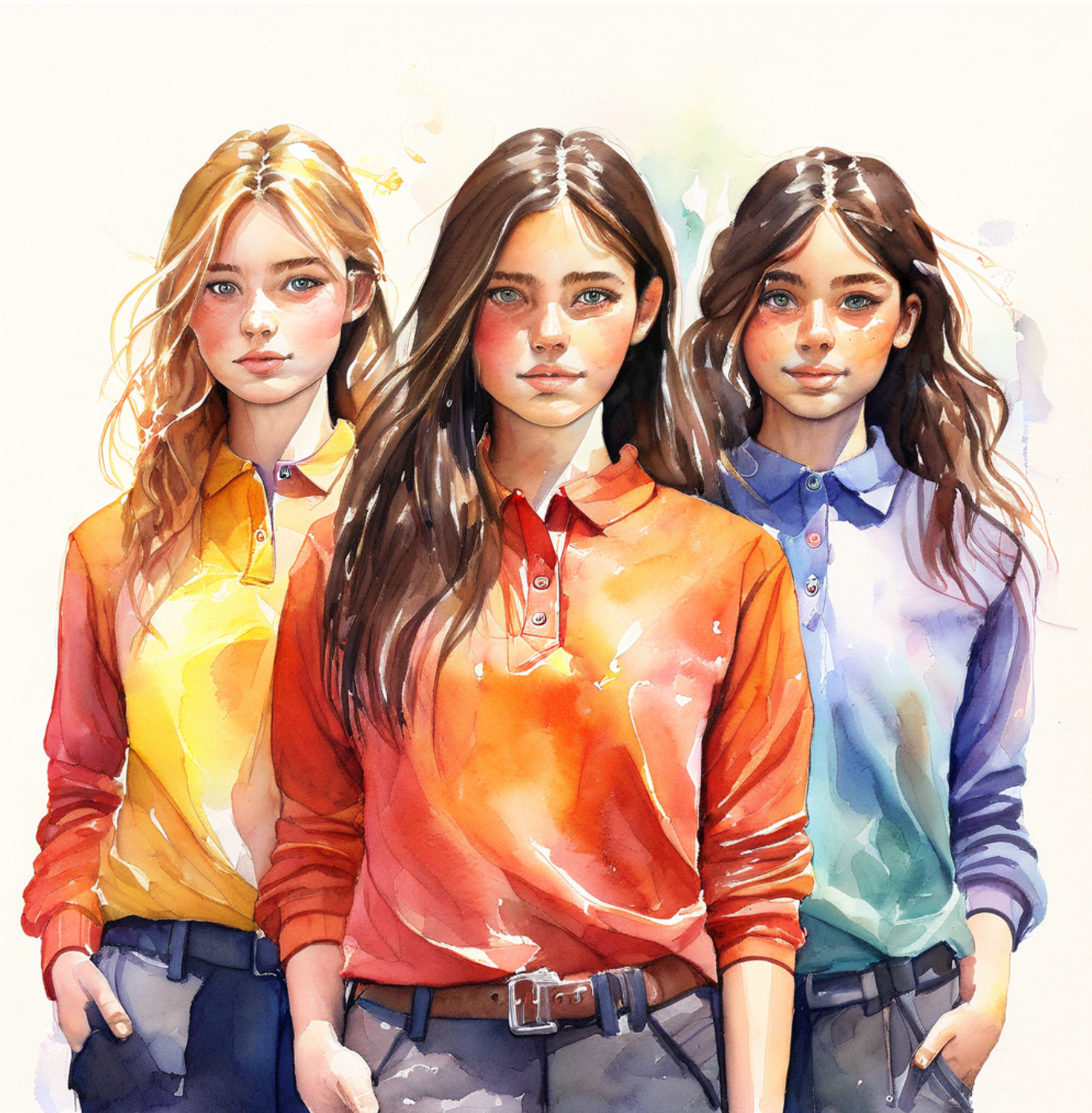 Long Sleeve Pique Polo Shirt - Girls-