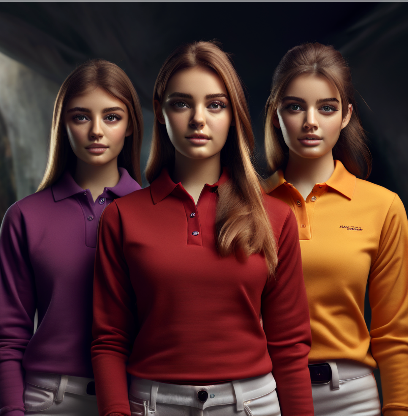 Long Sleeve Pique Polo Shirt - Girls-