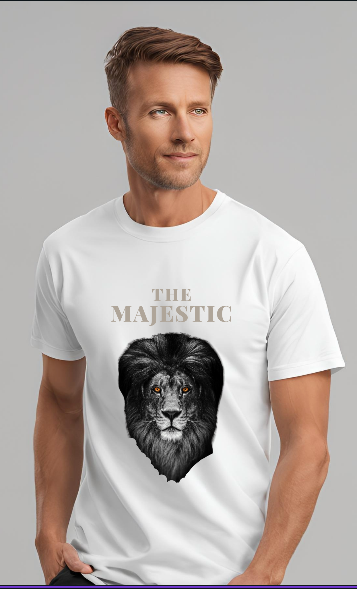 The Majestic Lion Unisex Cotton Crew Tee - Bold, Unique Shirt for Animal Lovers