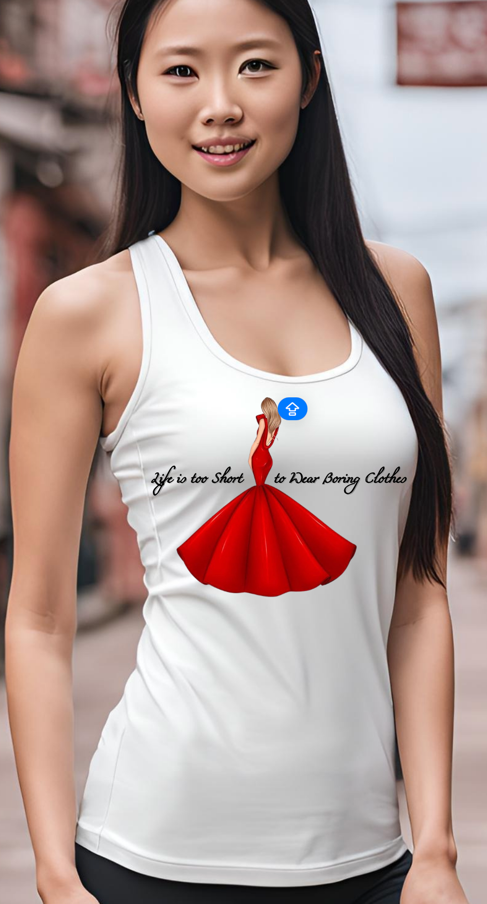 Elegant Red Dress Racerback Tank for Women - Vintage Style Inspirational Quote