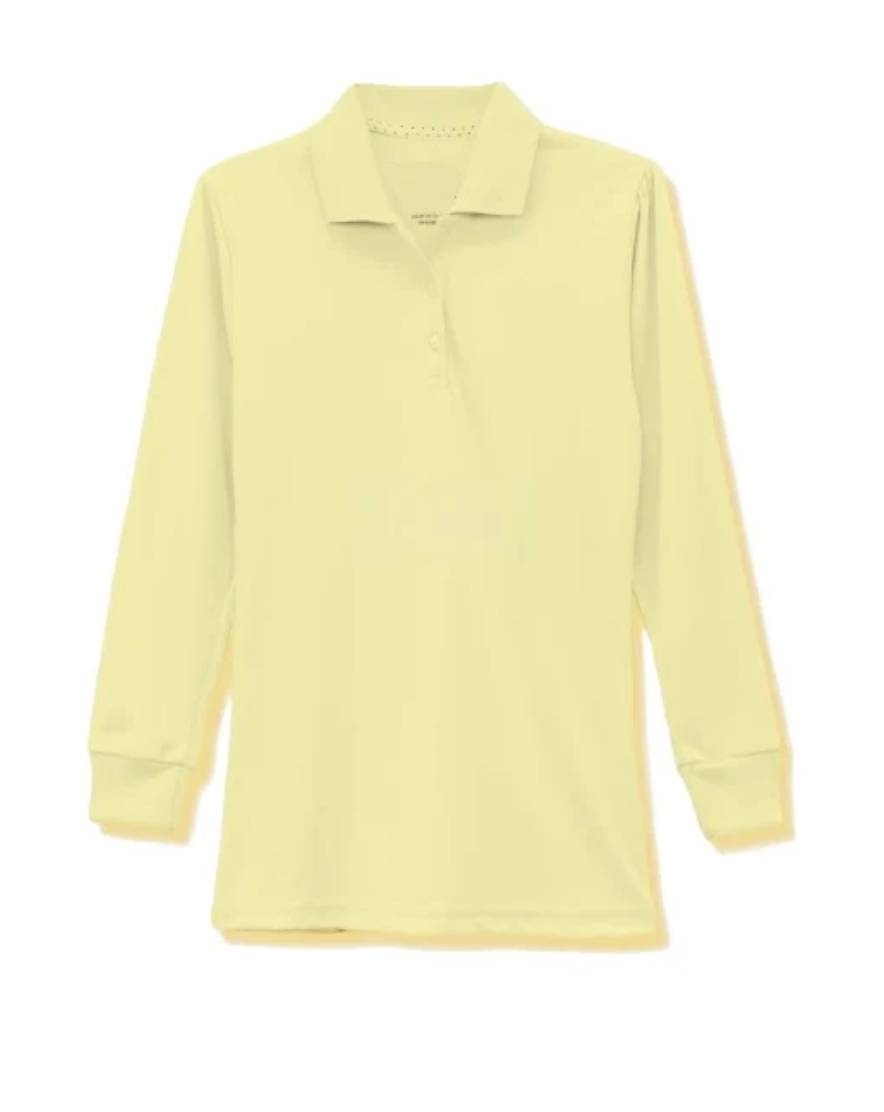 Long Sleeve Pique Polo Shirt - Girls-