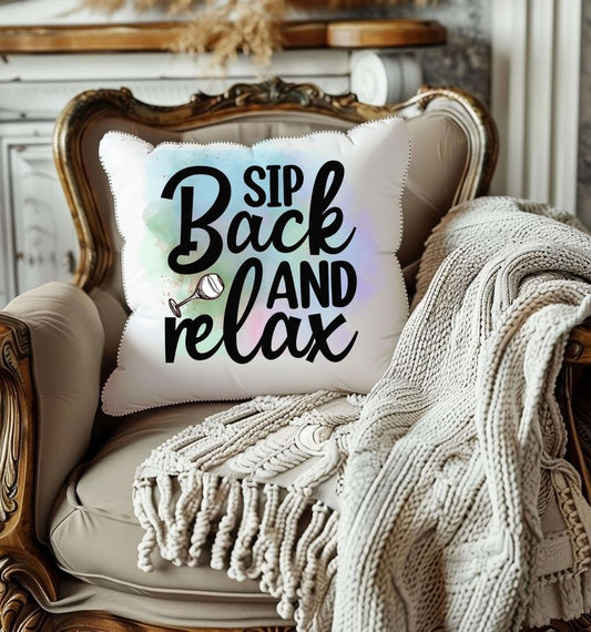 Couch Pillowcase - Sip Back and Relax